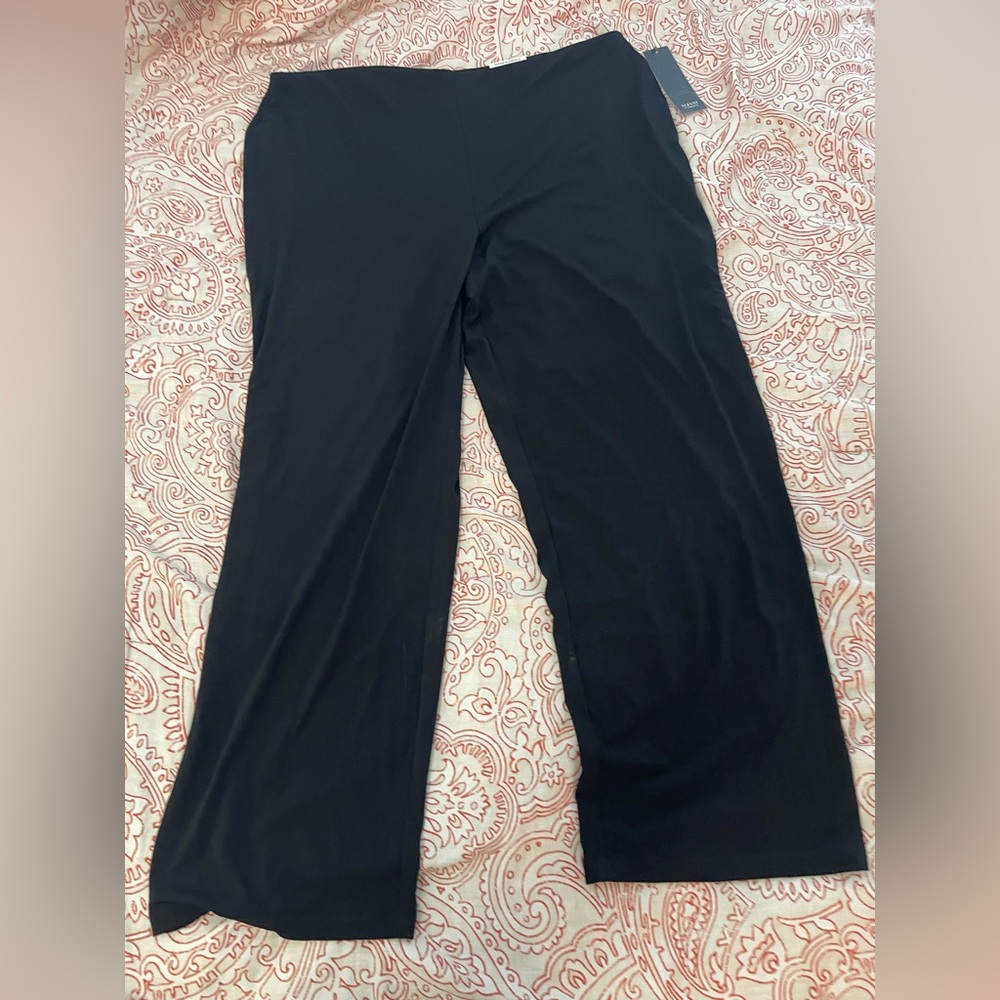 Alfani Black Wide Leg Women's Pants Elastic Waist NWT 1X